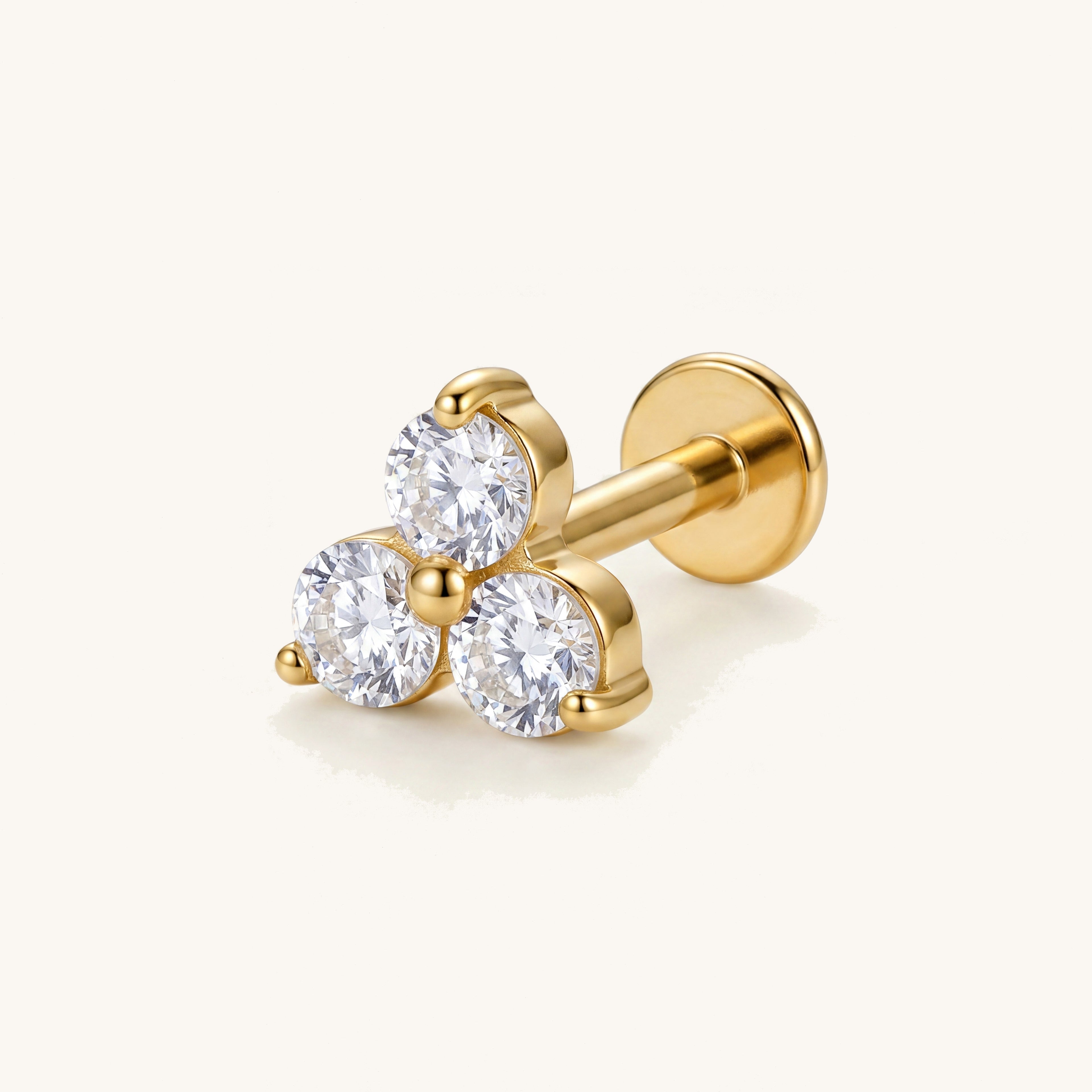 Petite Flower Titanium Stud Earrings - Gold