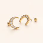 Sterling Silver Cubic Zirconia Cartilage Flat Back Earrings detail view