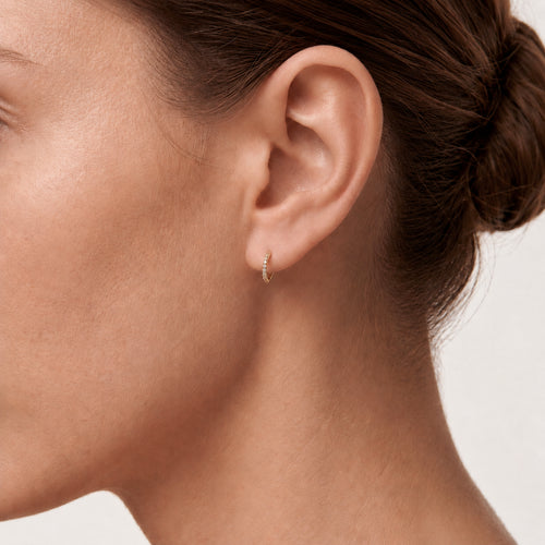 Crystal Oval Titanium Hoop Earrings - image 2