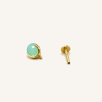 Titanium Light Blue Crystal Flat Back Stud Earrings