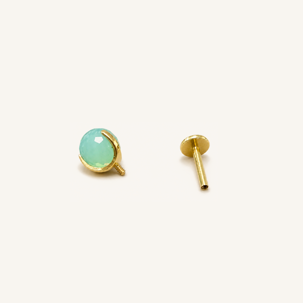 Titanium Light Blue Crystal Flat Back Stud Earrings