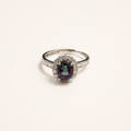 Regent Halo Lab-Grown Alexandrite Ring