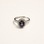 Regent Halo Lab-Grown Alexandrite Ring