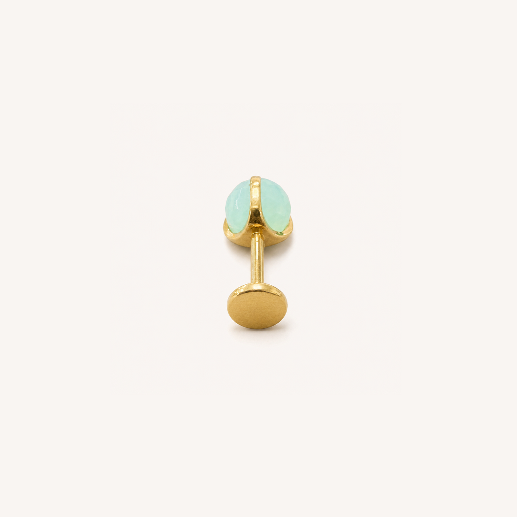 Titanium Light Blue Crystal Flat Back Stud Earrings