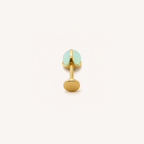 Titanium Light Blue Crystal Flat Back Stud Earrings