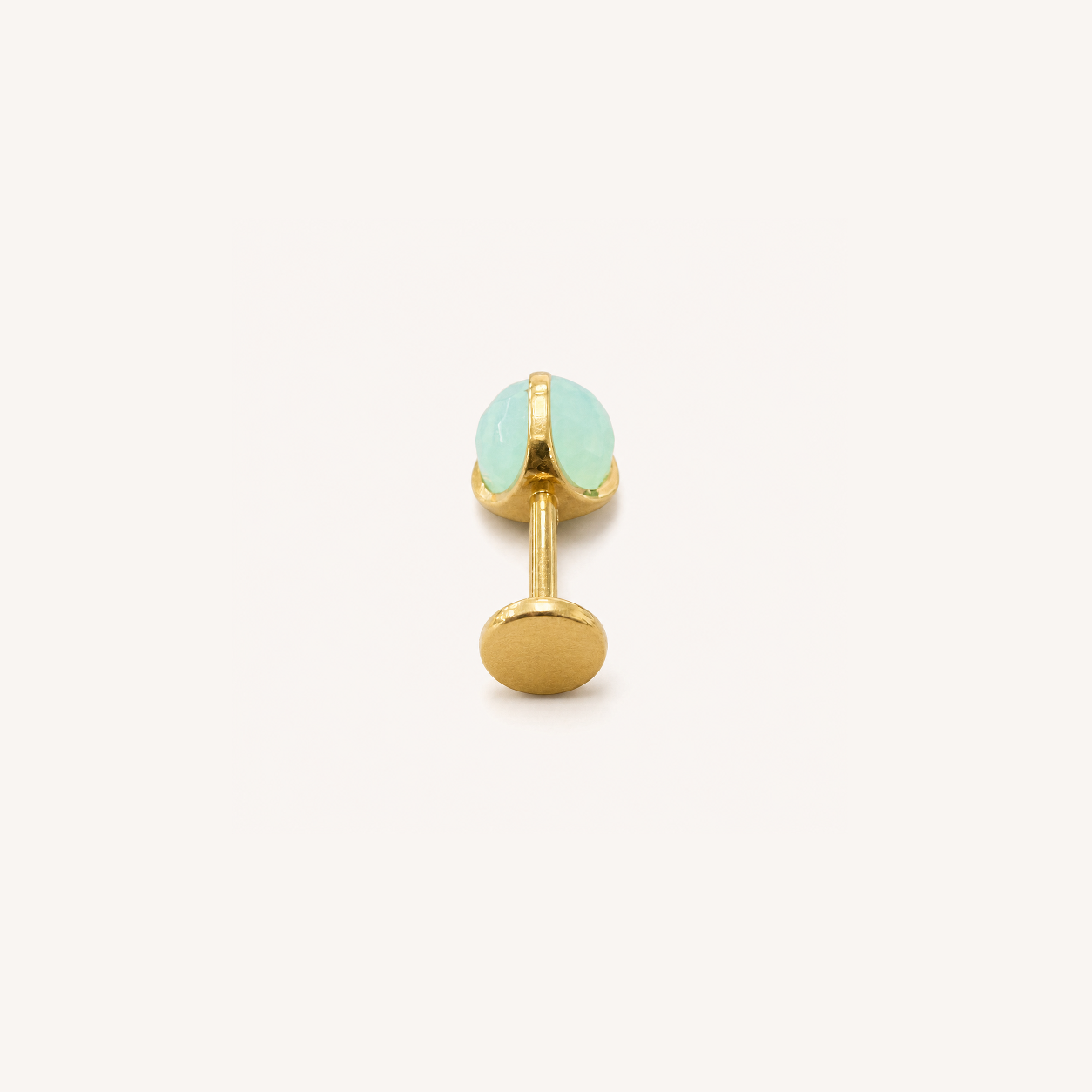 Titanium Light Blue Crystal Flat Back Stud Earrings