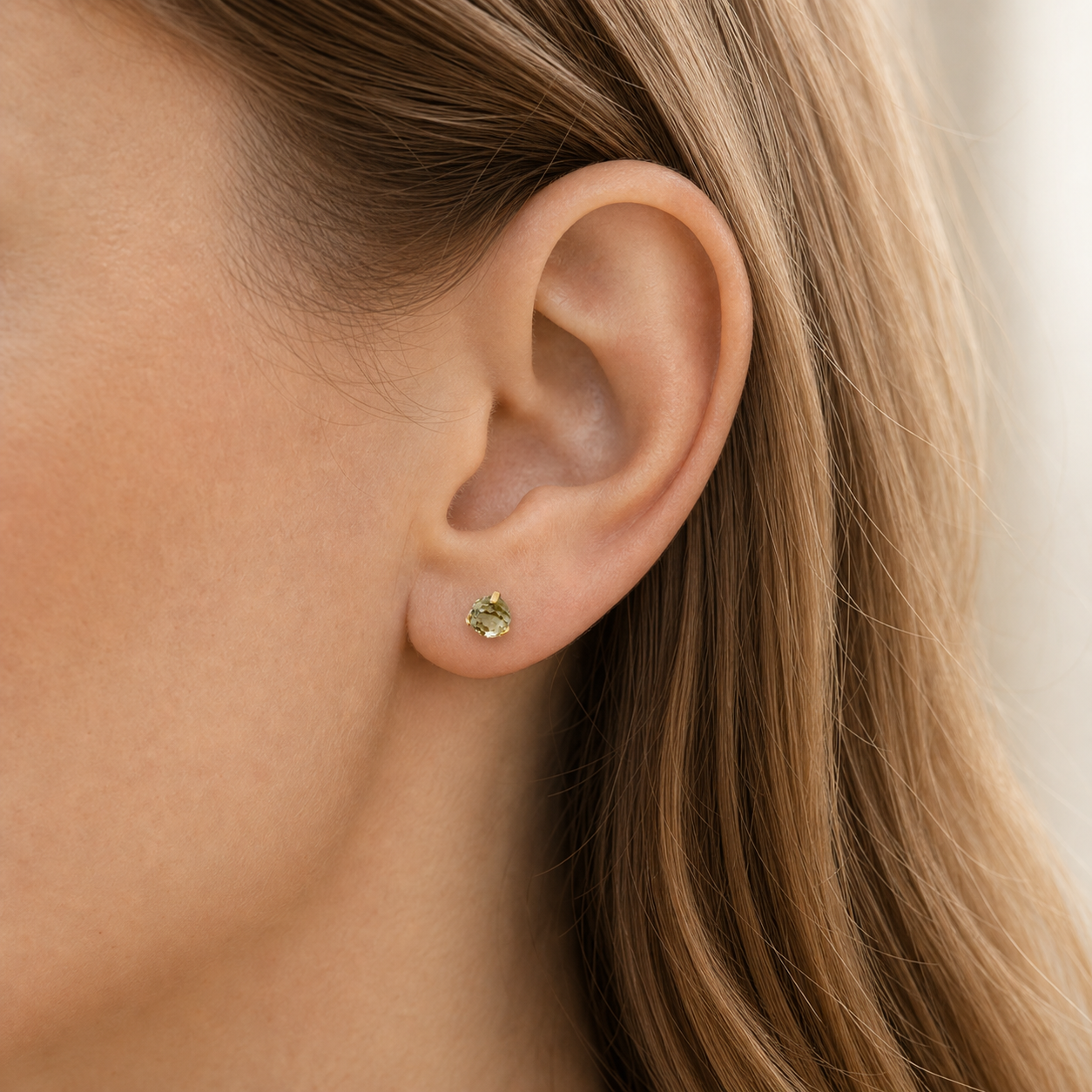 Titanium Deep Purple Crystal Flat Back Stud Earrings