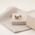 Shell Butterfly Titanium Stud Earrings - image 5