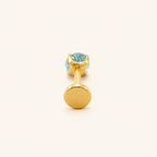 Titanium Paraiba Apatite Flat Back Stud Earrings