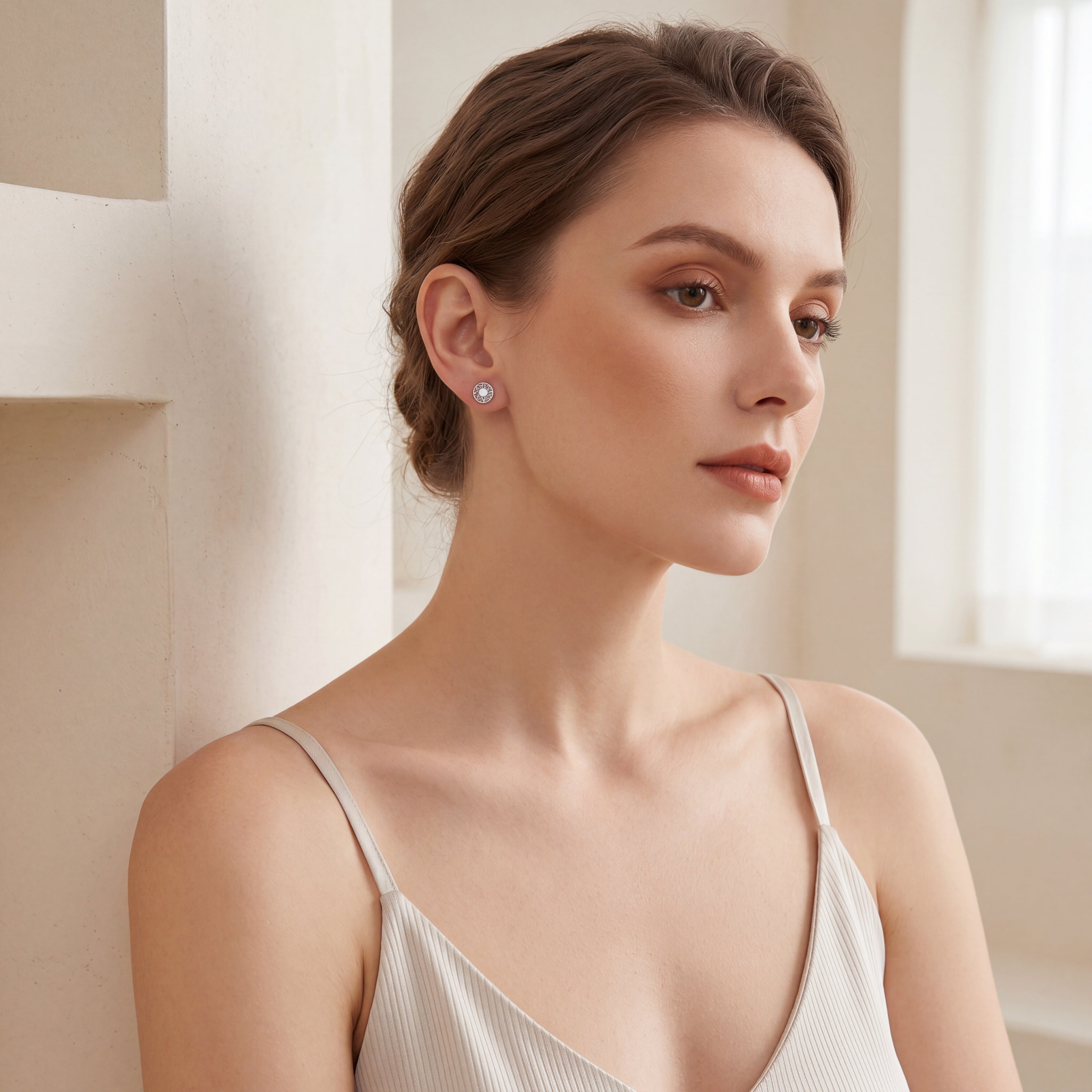 Opal Sunburst Titanium Flat Back Earring - image 3