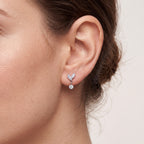 Marquise Petal Crystal Drop Titanium Flat Back Earring - image 2