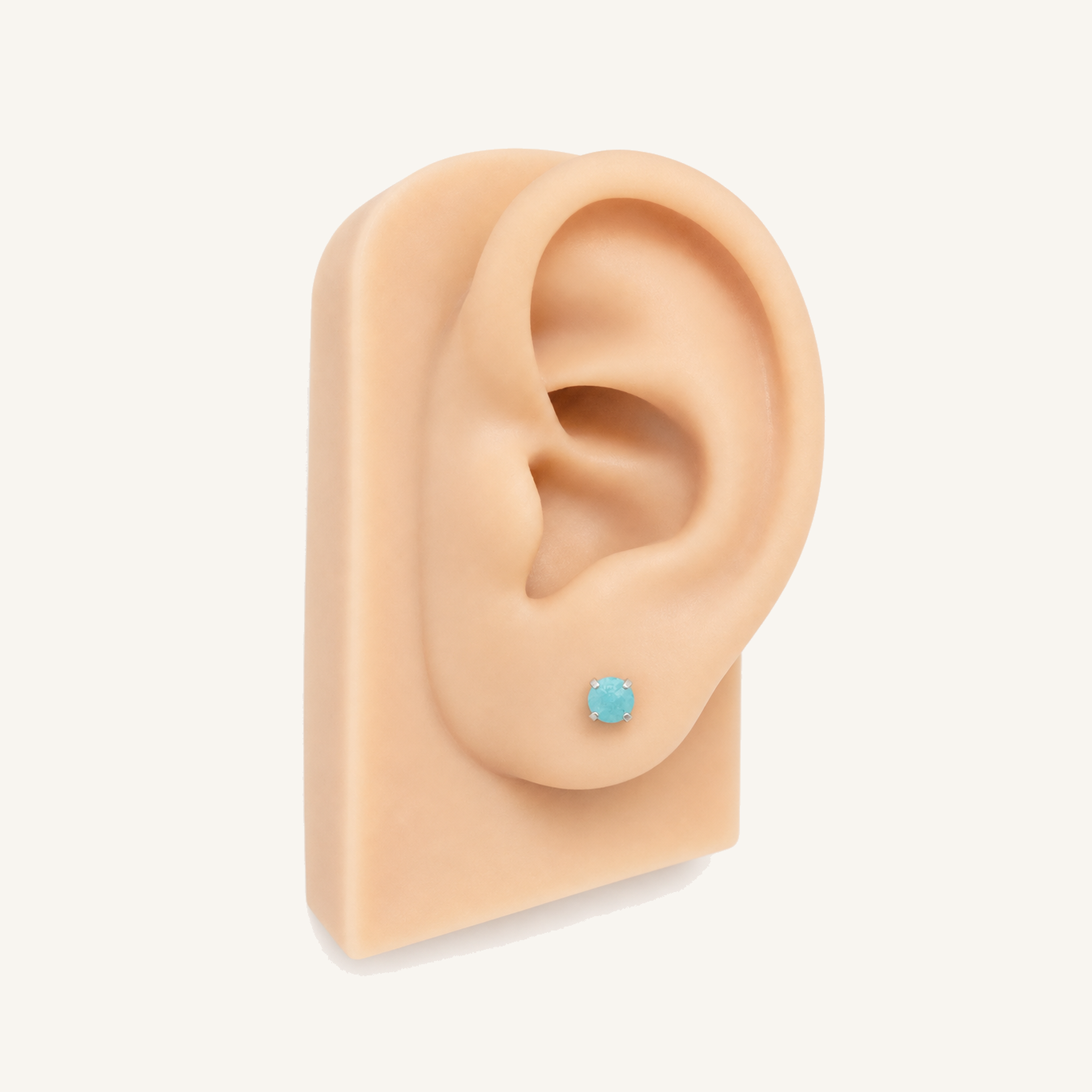 Titanium Amazonite Flat Back Stud Earrings