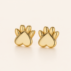 Sterling Silver Cat Paw Stud Earrings detail