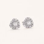 Sterling Silver Moissanite Heart Stud Earrings detail view