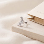 Butterfly Flower Crystal Titanium Flat Back Earring - image 5