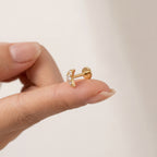 Mini Moon Titanium Stud Earrings - image 4