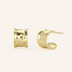 Sterling Silver Chunky C-Shape Hoop Earrings detail view