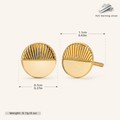 Sterling Silver Minimalist Disc Stud Earrings - Gold