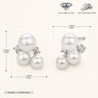Sterling Silver Freshwater Pearl Stud Earrings - Platinum