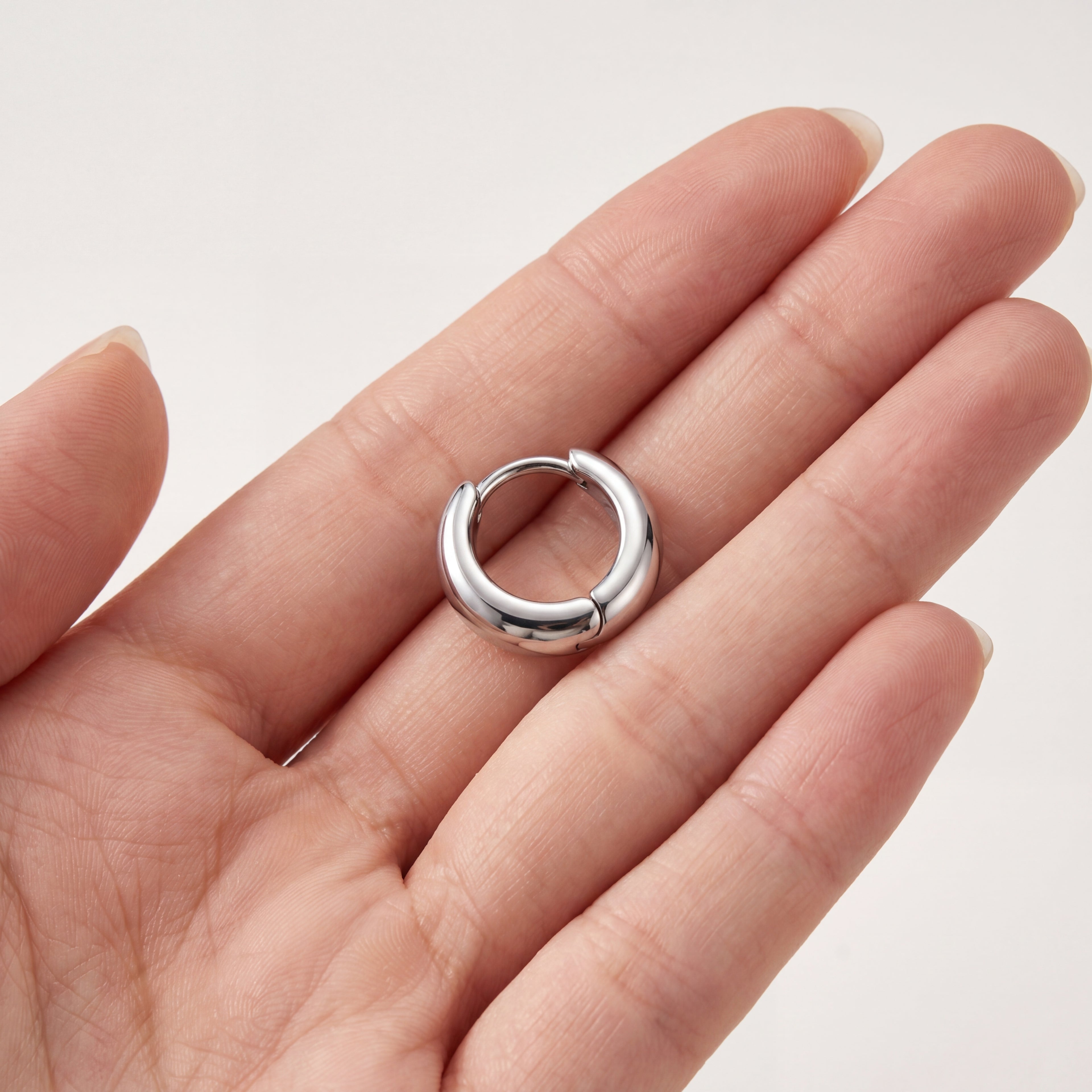 Rounded Titanium Huggie Hoop Earrings - image 4