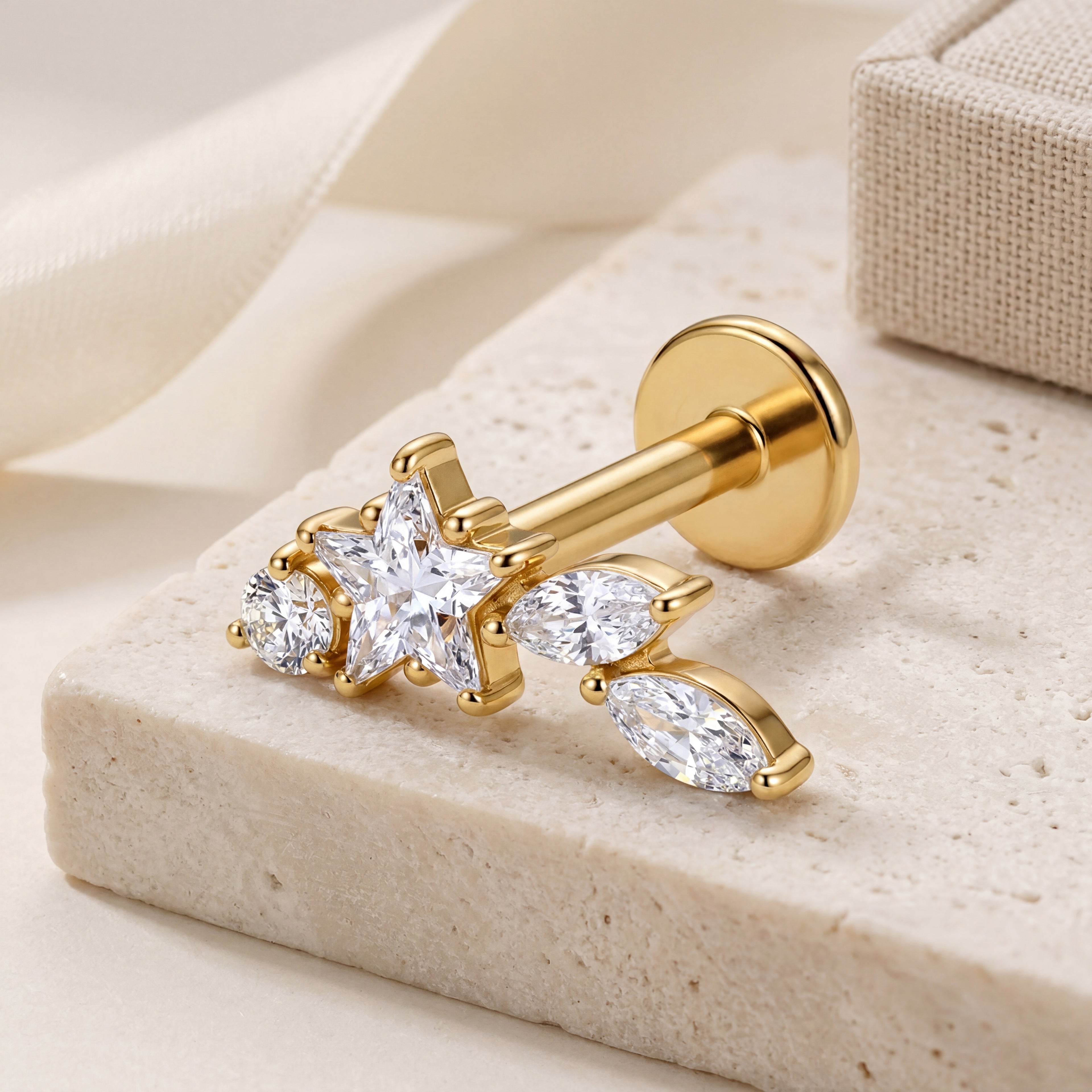 Marquise Star Titanium Stud Earrings - image 5