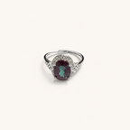 Lattice Halo Lab-Grown Alexandrite Ring