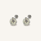 Titanium Gradient Pink Crystal Flat Back Stud Earrings