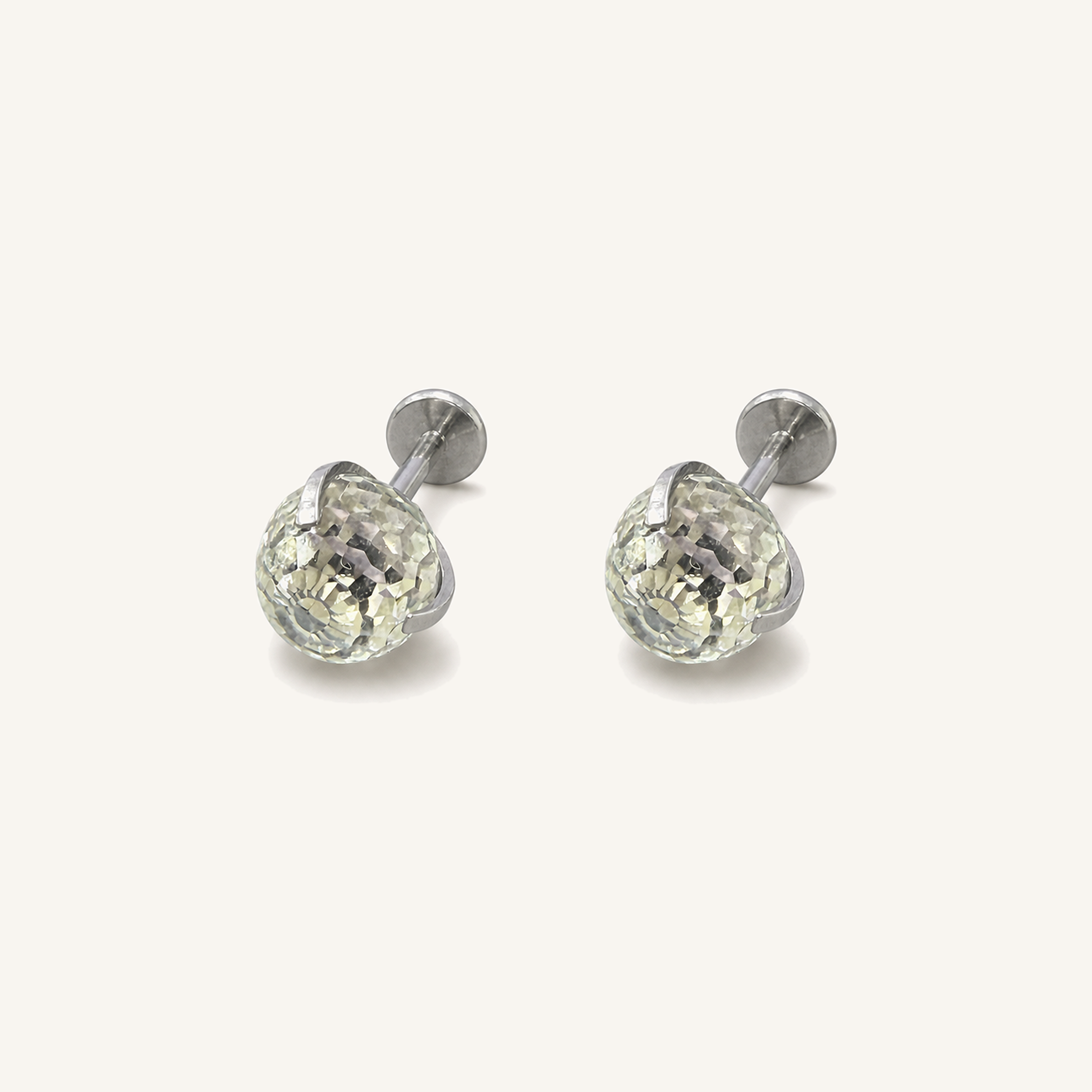 Titanium Gradient Pink Crystal Flat Back Stud Earrings