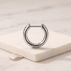 Rounded D-Shape Titanium Hoop Earrings - image 5