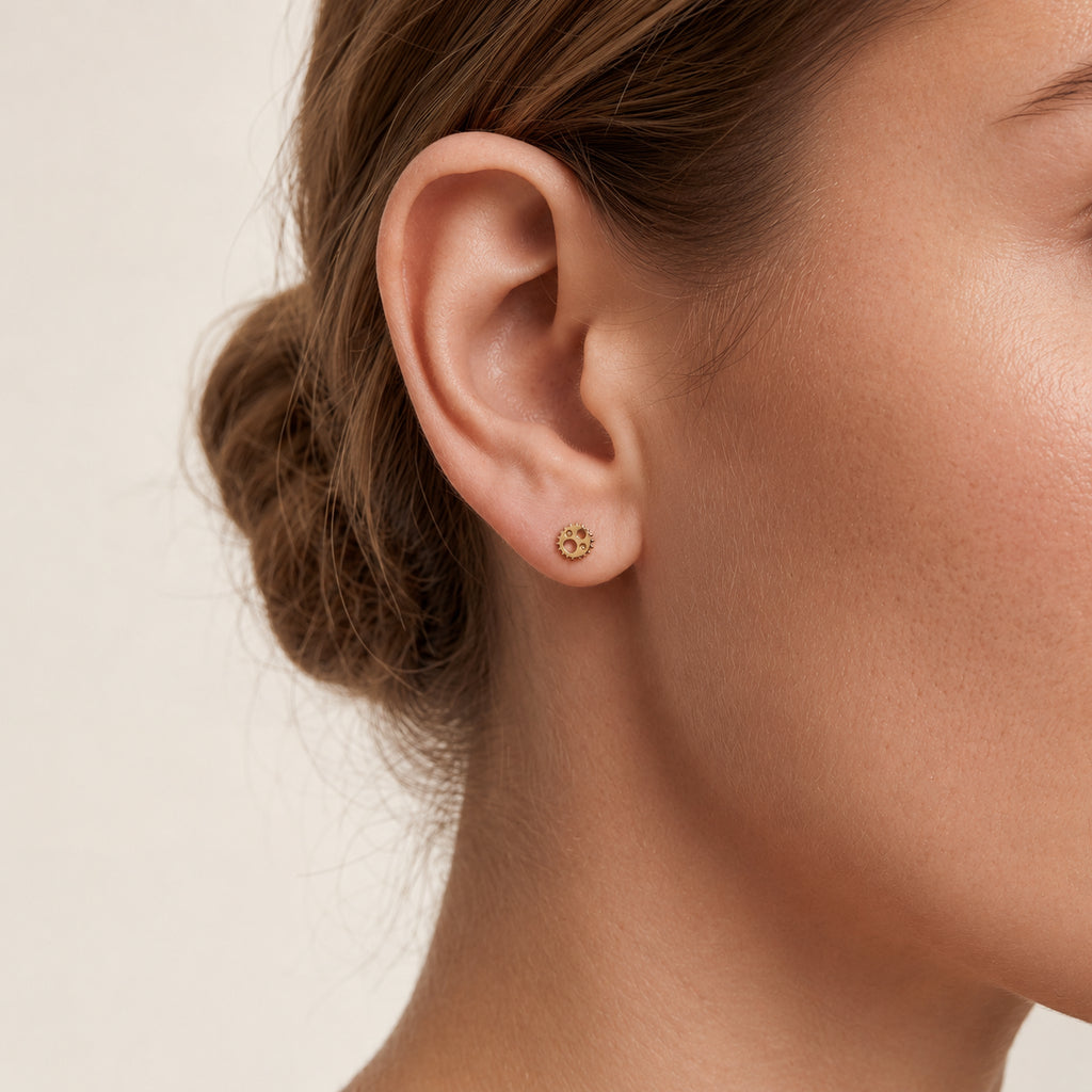 Open Gear Titanium Flat Back Earring - image 2