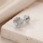 Shell Crystal Titanium Stud Earrings - image 5