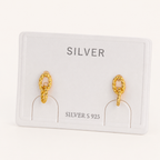 Sterling Silver Twisted Double Ring Stud Earrings detail view