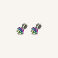 Titanium Gradient Green Crystal Flat Back Stud Earrings