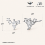 Sterling Silver Sparkling Zirconia Stud Earrings - Platinum
