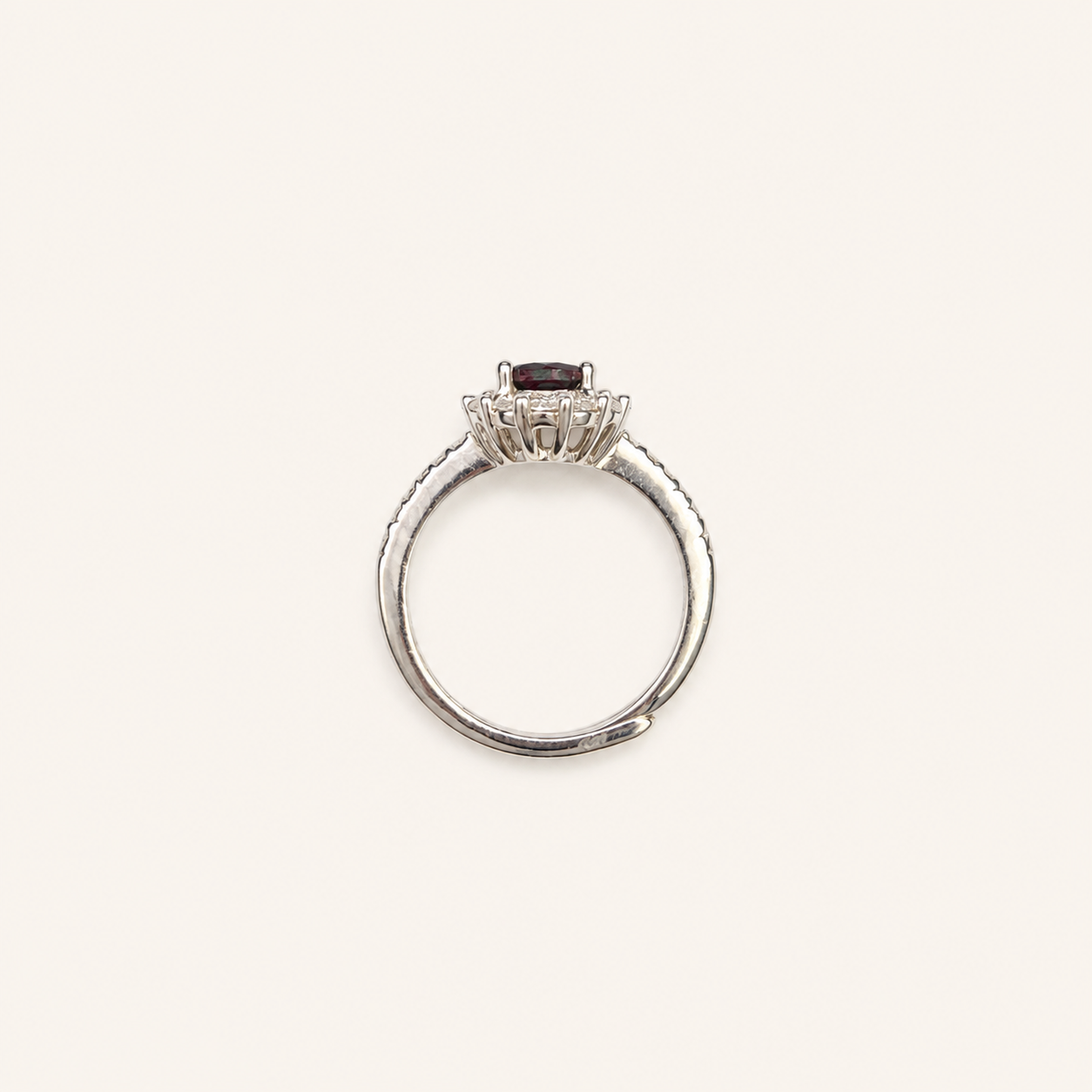 Starbloom Lab-Grown Alexandrite Ring upright view