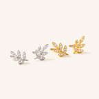 Sterling Silver Round Zirconia Solitaire Stud Earrings detail