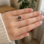 Petal Veil Lab-Grown Alexandrite Ring worn on hand