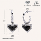 Sterling Silver Zirconia Heart Stud Earrings - Platinum