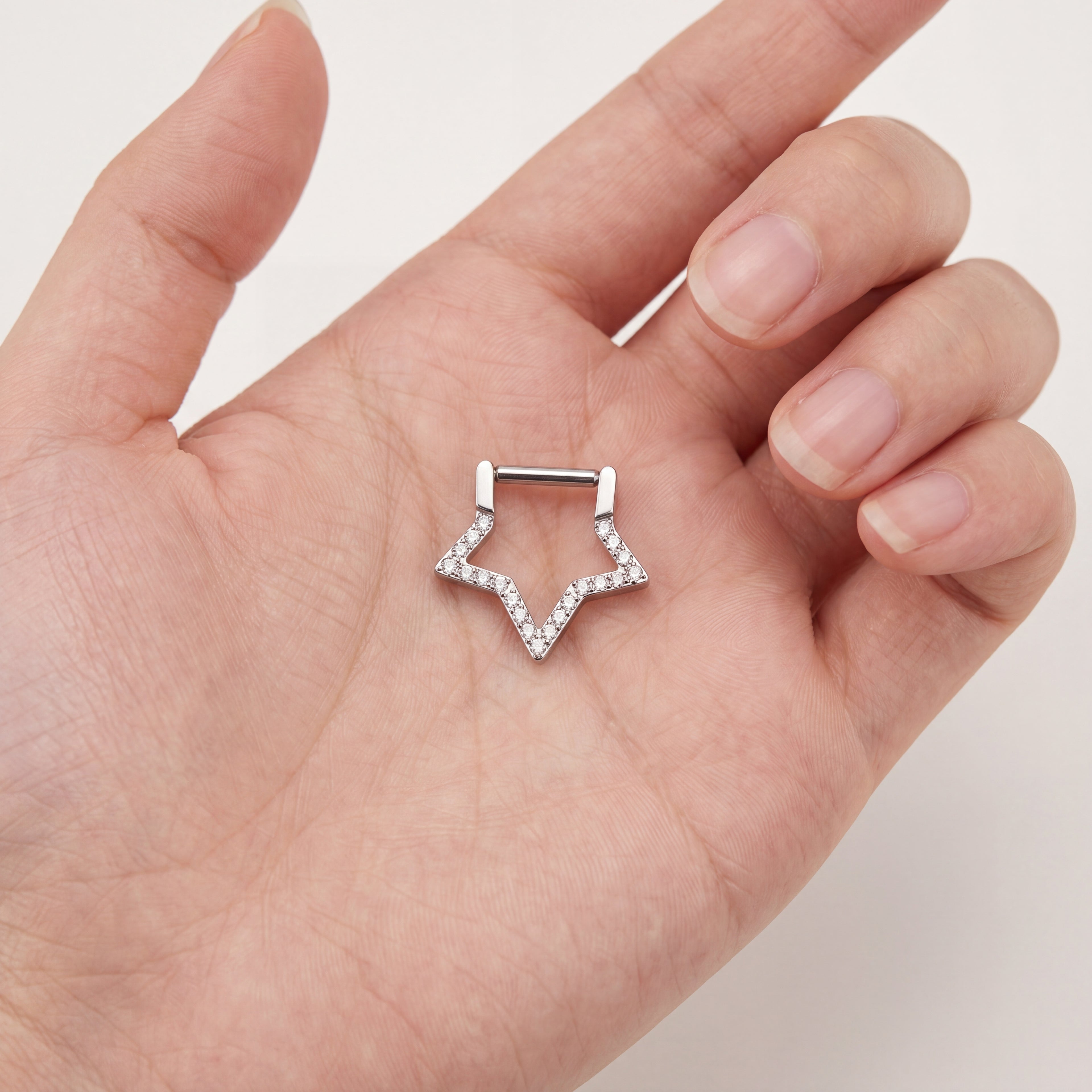 Crystal Star Titanium Hoop Earrings - image 4