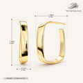 Sterling Silver Irregular Openwork Geometric Hoop Earrings - Gold