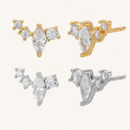 Sterling Silver Sparkling Zirconia Stud Earrings
