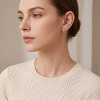 Twin Pave Titanium Hoop Earrings - image 3