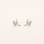 Sterling Silver Zirconia Dagger Stud Earrings detail view