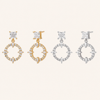 Sterling Silver French Pavé Zirconia Stud Earrings