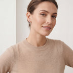 Crystal D-Shape Titanium Hoop Earrings - image 3