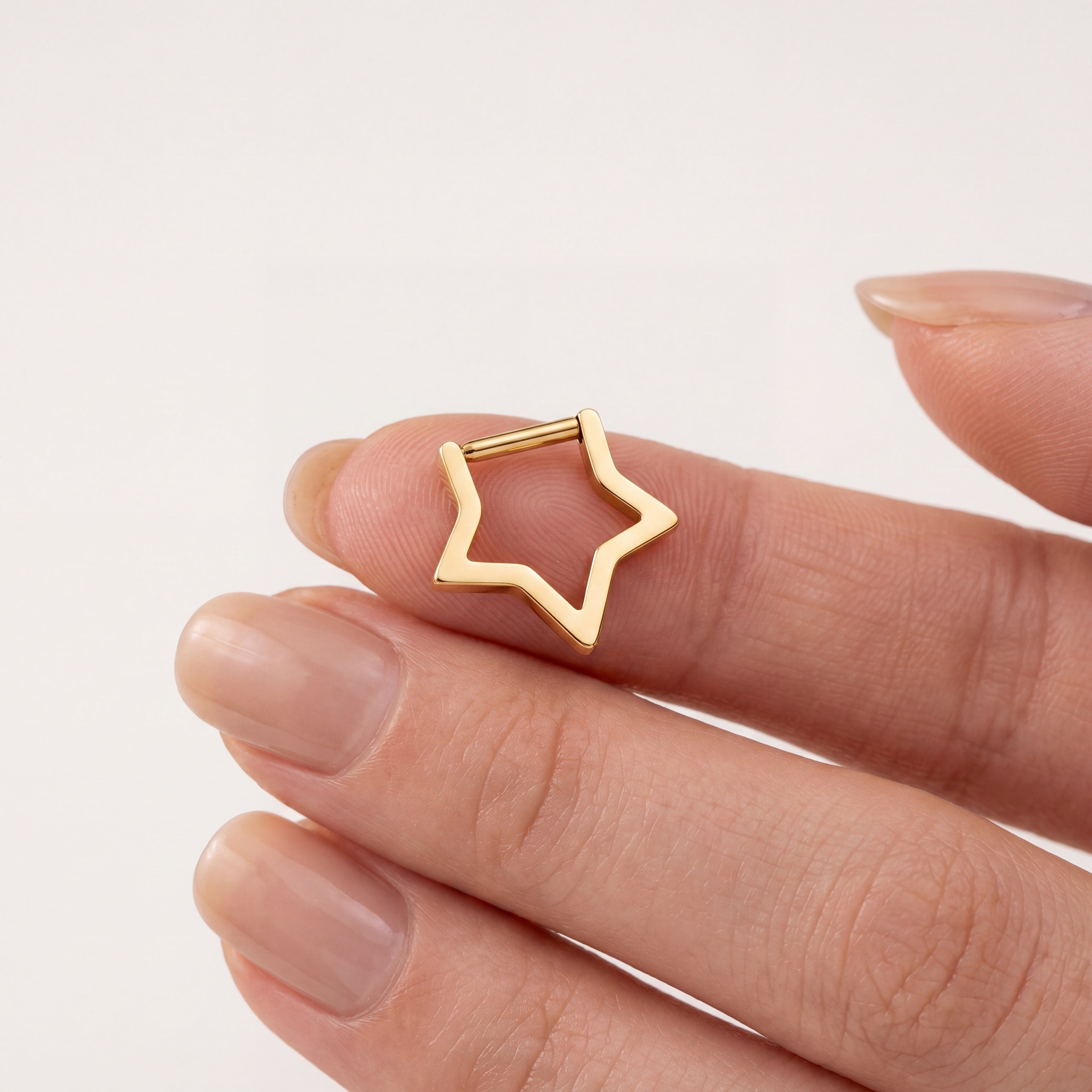 Open Star Titanium Hoop Earrings - image 4