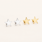 Sterling Silver Five-Point Star Flat Back Earrings detail