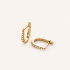Sterling Silver Single-Row Zirconia Hoop Earrings detail view
