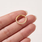 Pave Crystal Seamless Titanium Hoop Earrings - image 4