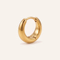 Rounded Titanium Huggie Hoop Earrings - Gold